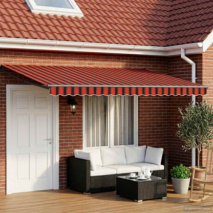 vidaXL Manual Retractable Awning with LEDs 5 x 3 m 1