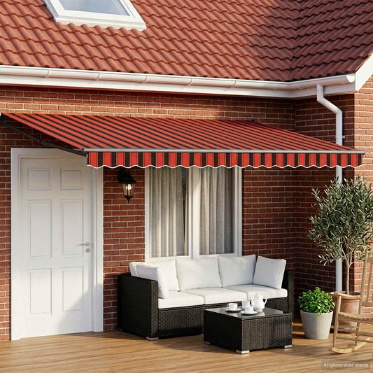 vidaXL Manual Retractable Awning with LEDs 5 x 3 m 1