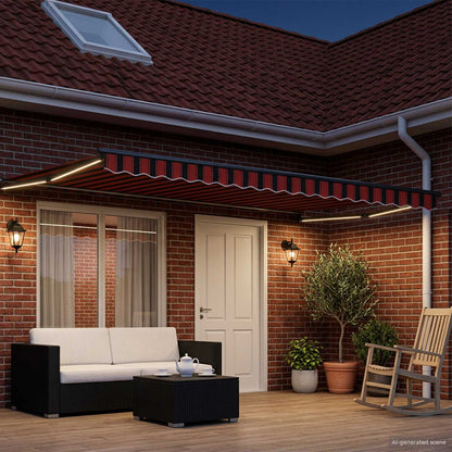 vidaXL Manual Retractable Awning with LEDs 5 x 3 m 3