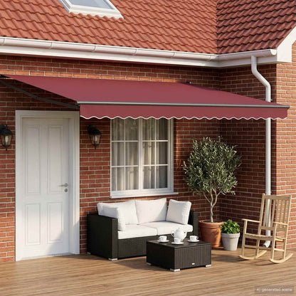 vidaXL Manual Retractable Awning with LEDs 5 x 3 m 1