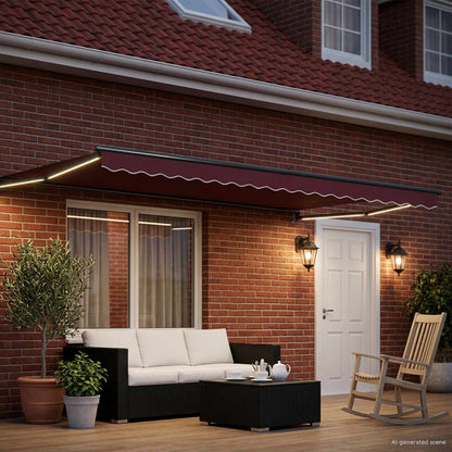 vidaXL Manual Retractable Awning with LEDs 5 x 3 m 3