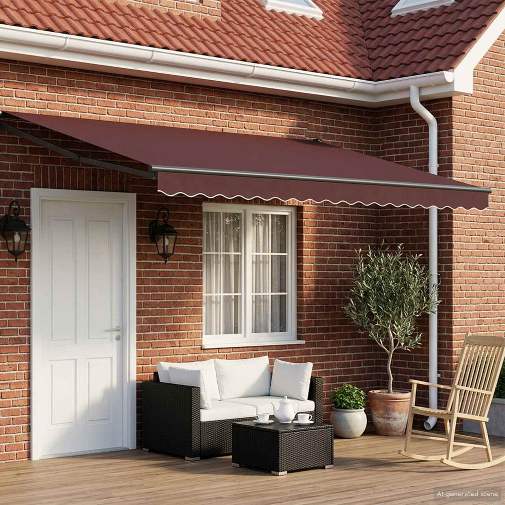 vidaXL Manual Retractable Awning with LEDs 5 x 3 m