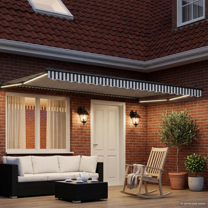 vidaXL Manual Retractable Awning with LEDs 5 x 3 m 3
