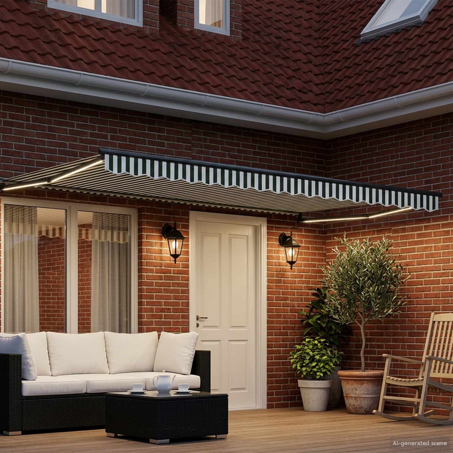 vidaXL Manual Retractable Awning with LEDs 5 x 3 m 3