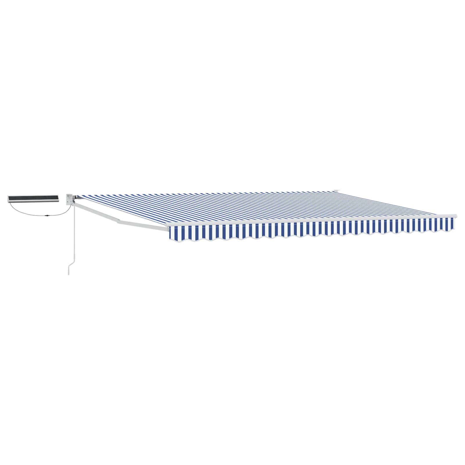 vidaXL Electric Retractable Awning Blue and White 4 x 3 m 2