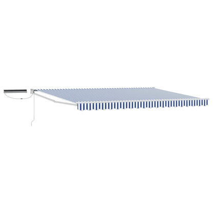 vidaXL Electric Retractable Awning Blue and White 4 x 3 m 2