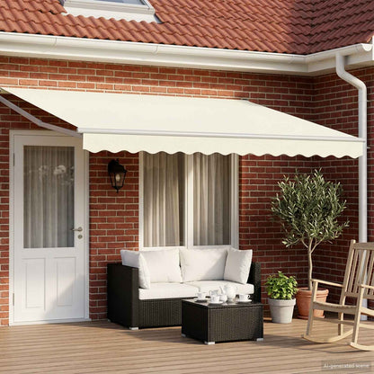 vidaXL Electric Retractable Awning Cream and White 4 x 3 m 1