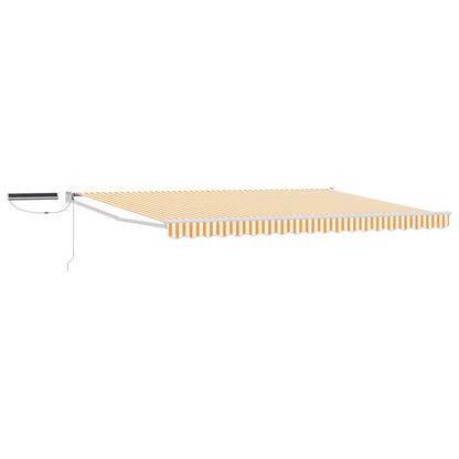 vidaXL Electric Retractable Awning Yellow and White 4 x 3 m 2