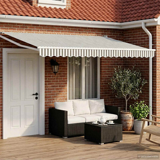 vidaXL Electric Retractable Awning Anthracite and White 4 x 3 m 1