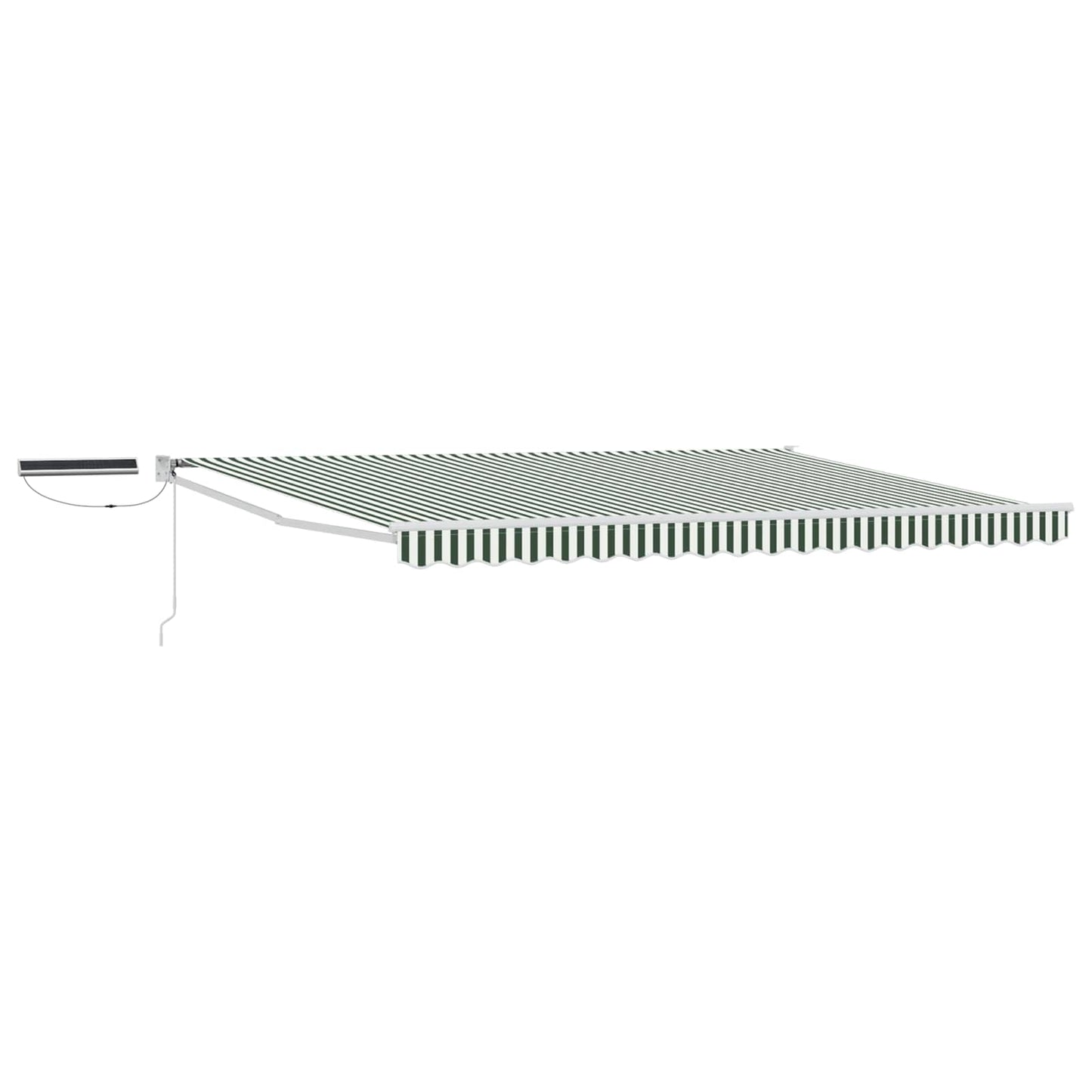 vidaXL Electric Retractable Awning Green and White 4.5 x 3 m 2