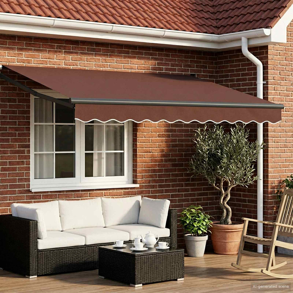 vidaXL Electric Retractable Awning Brown and Anthracite 3 x 2.5 m