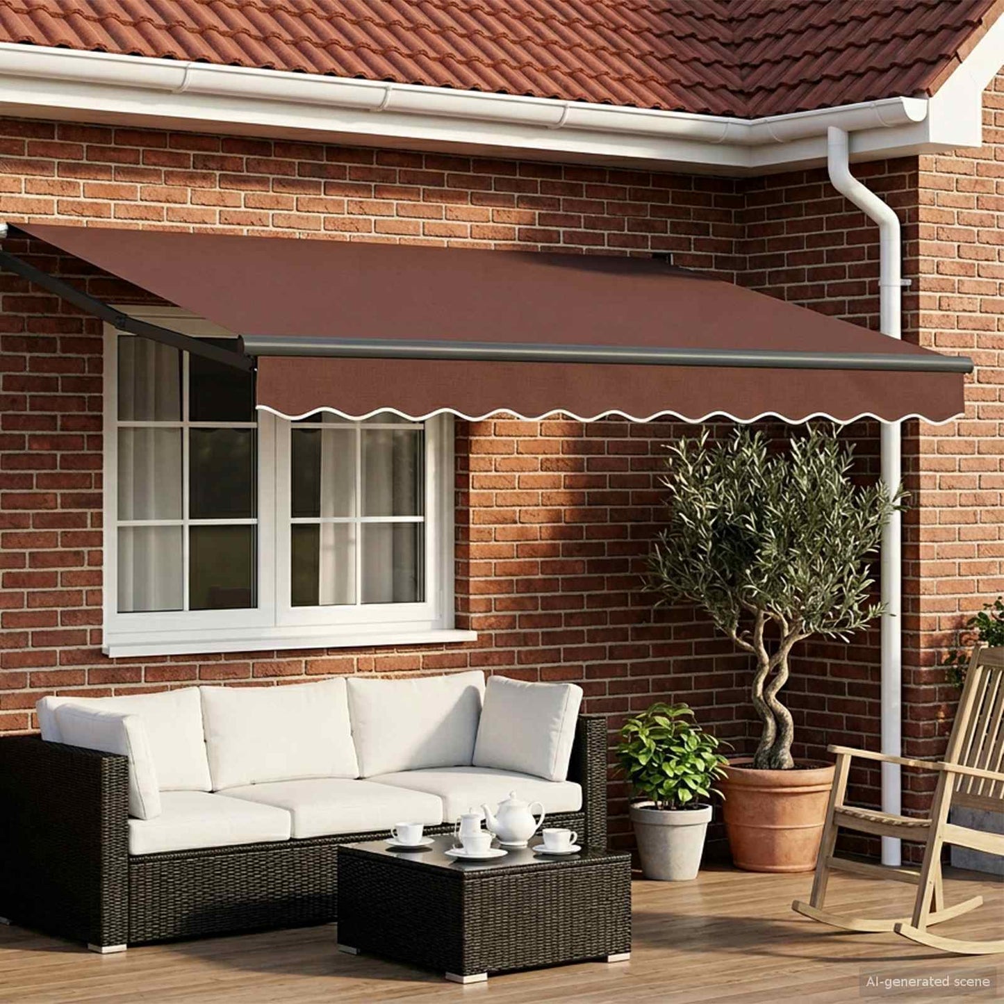 vidaXL Electric Retractable Awning Brown and Anthracite 3 x 2.5 m 1