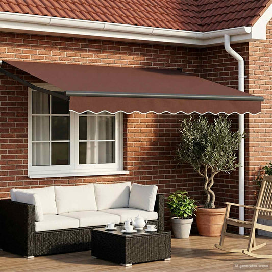 vidaXL Electric Retractable Awning Brown and Anthracite 3 x 2.5 m 1