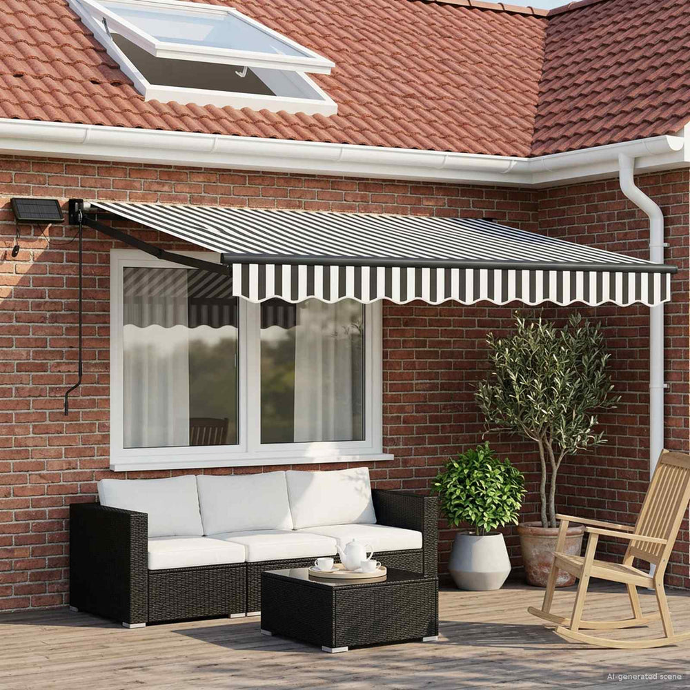 vidaXL Electric Retractable Awning Anthracite and White 3 x 2.5 m