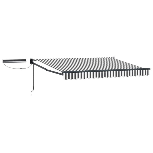 vidaXL Electric Retractable Awning Anthracite and White 3 x 2.5 m 2