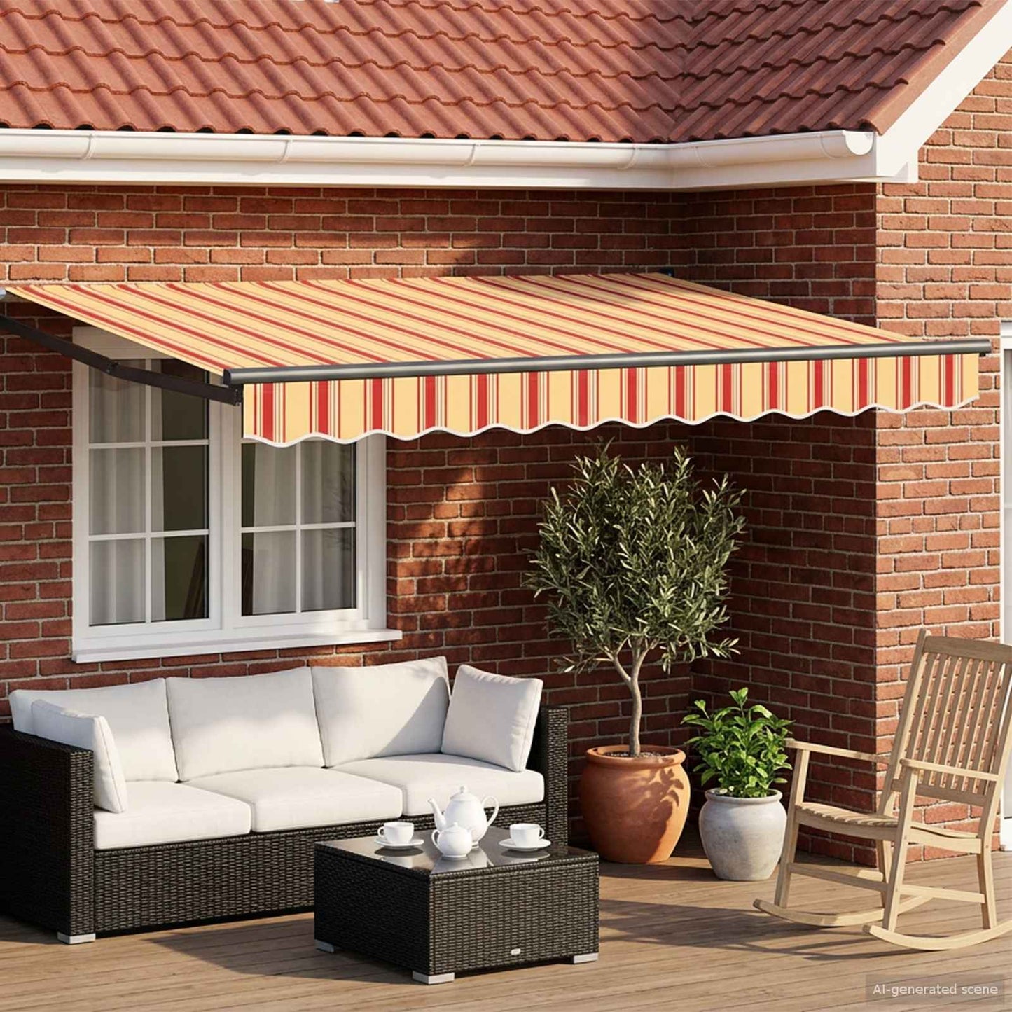 vidaXL Electric Retractable Awning Multicolour 3 x 2.5 m 1