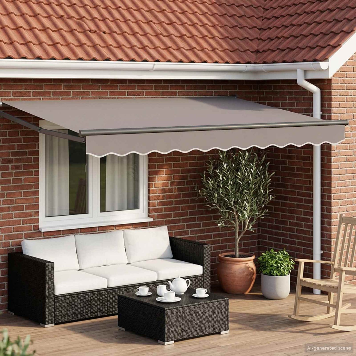 vidaXL Electric Retractable Awning Light Grey and Anthracite 3 x 2.5 m 1