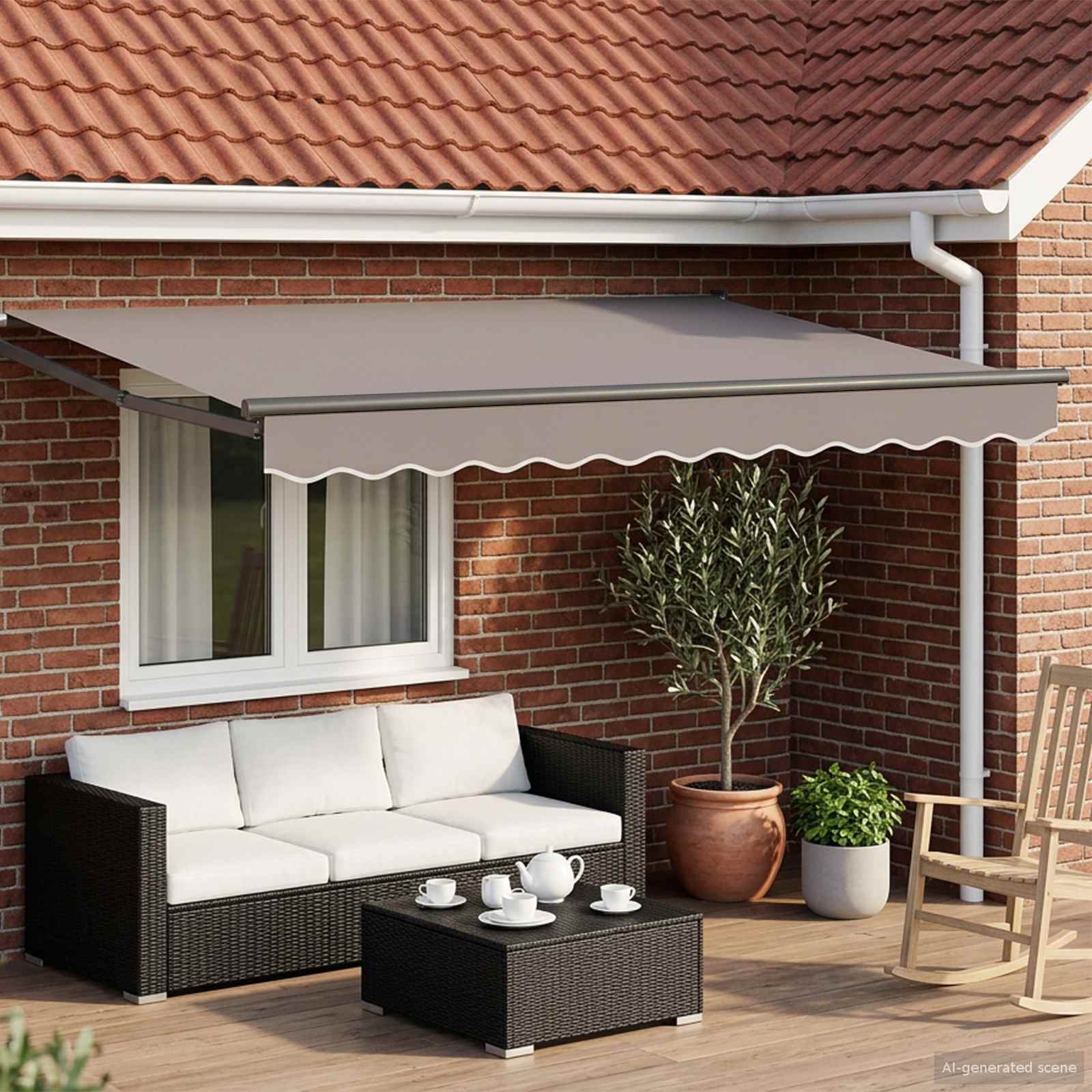 vidaXL Electric Retractable Awning Light Grey and Anthracite 3 x 2.5 m 1