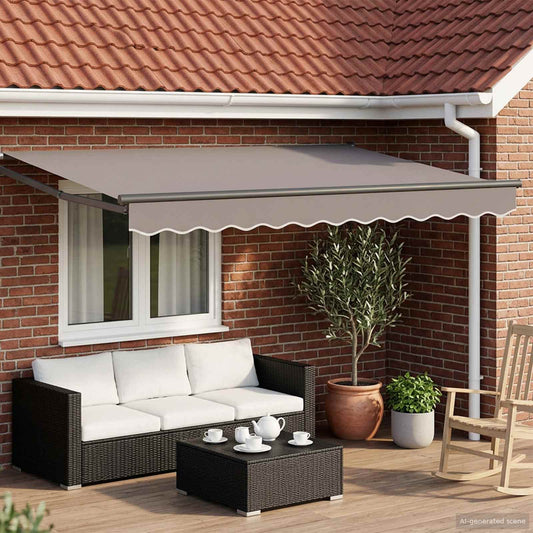 vidaXL Electric Retractable Awning Light Grey and Anthracite 3 x 2.5 m 1