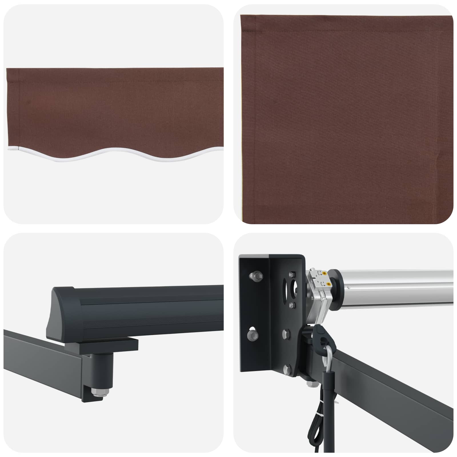 vidaXL Electric Retractable Awning Brown and Anthracite 3.5 x 2.5 m 6