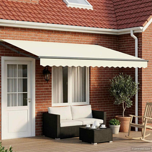 vidaXL Electric Retractable Awning Cream and Anthracite 4 x 3 m 1