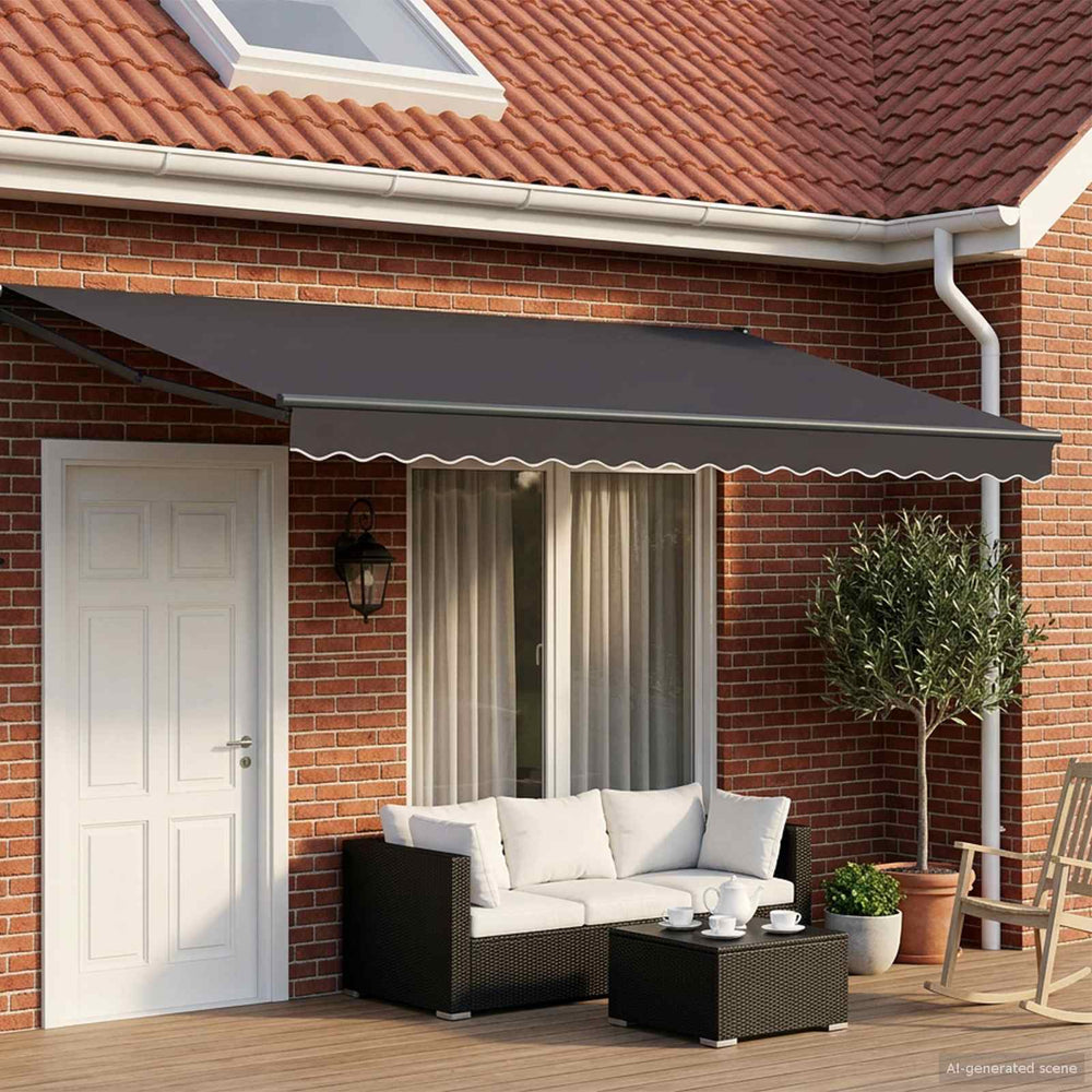 vidaXL Electric Retractable Awning Anthracite 4 x 3 m