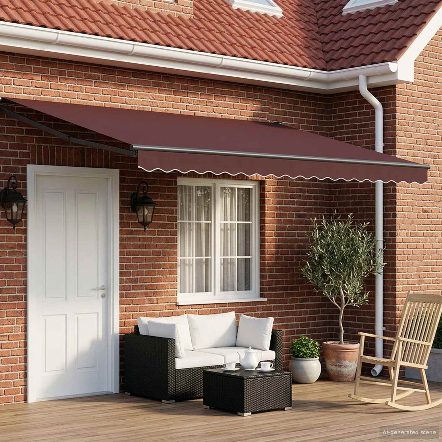vidaXL Electric Retractable Awning Brown and Anthracite 4 x 3 m 1