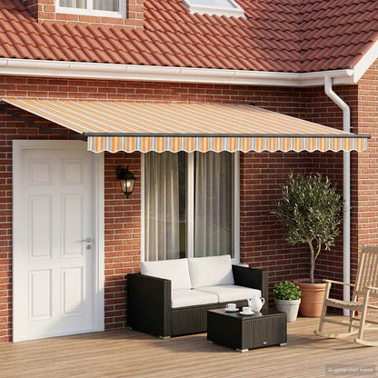 vidaXL Electric Retractable Awning Blue, Orange and Anthracite 4 x 3 m 1