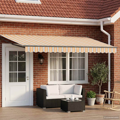 vidaXL Electric Retractable Awning Yellow, Grey and Anthracite 4 x 3 m 1