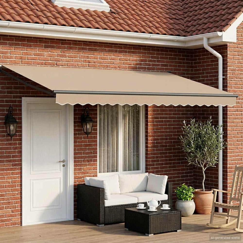 vidaXL Electric Retractable Awning Beige and Anthracite 4 x 3 m
