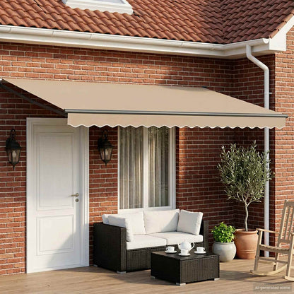 vidaXL Electric Retractable Awning Beige and Anthracite 4 x 3 m 1