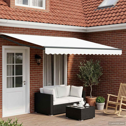 vidaXL Electric Retractable Awning White and Anthracite 4 x 3 m 1
