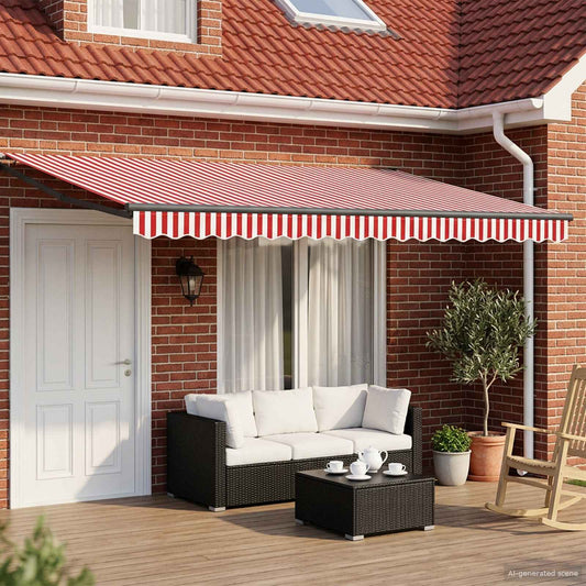vidaXL Electric Retractable Awning Red, White and Anthracite 4.5 x 3 m 1