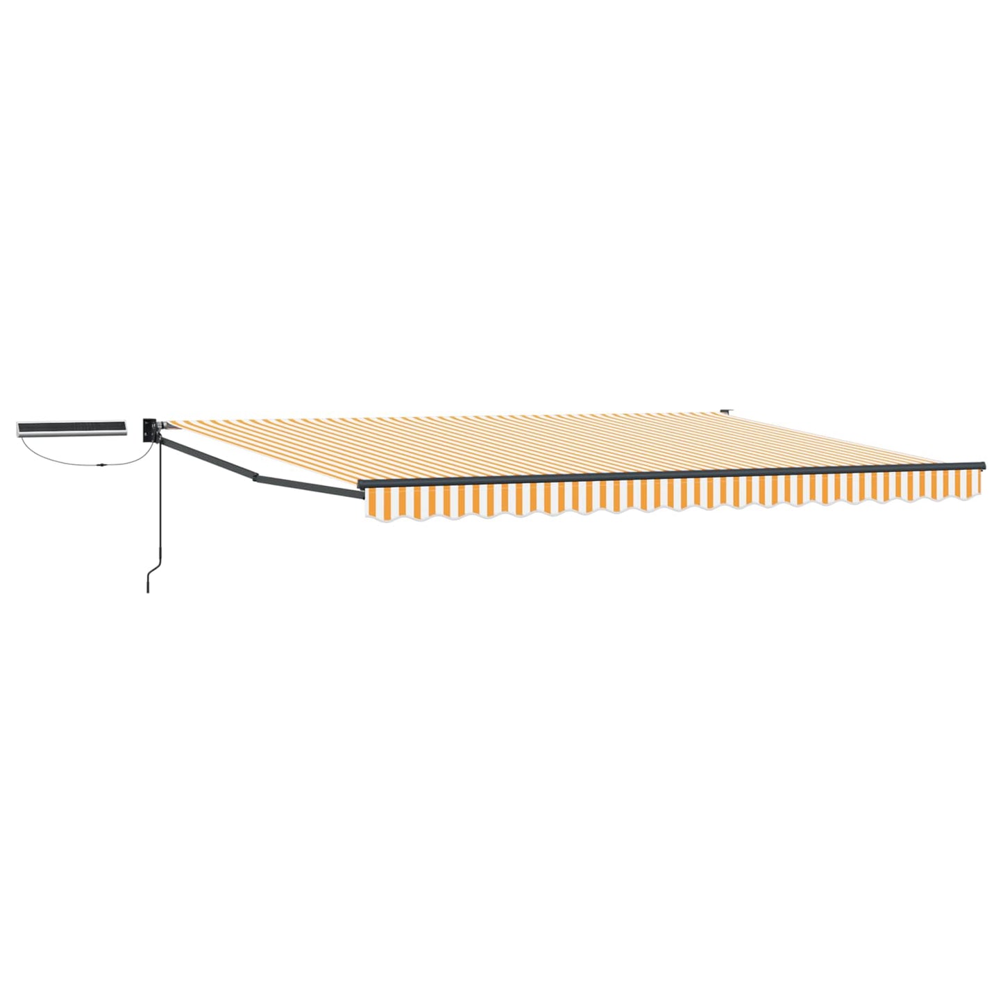 vidaXL Solar Motorized Awning Yellow & White Stripe 5x3 m 2