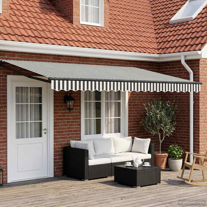 vidaXL Electric Retractable Awning Anthracite and White 5 x 3 m 1