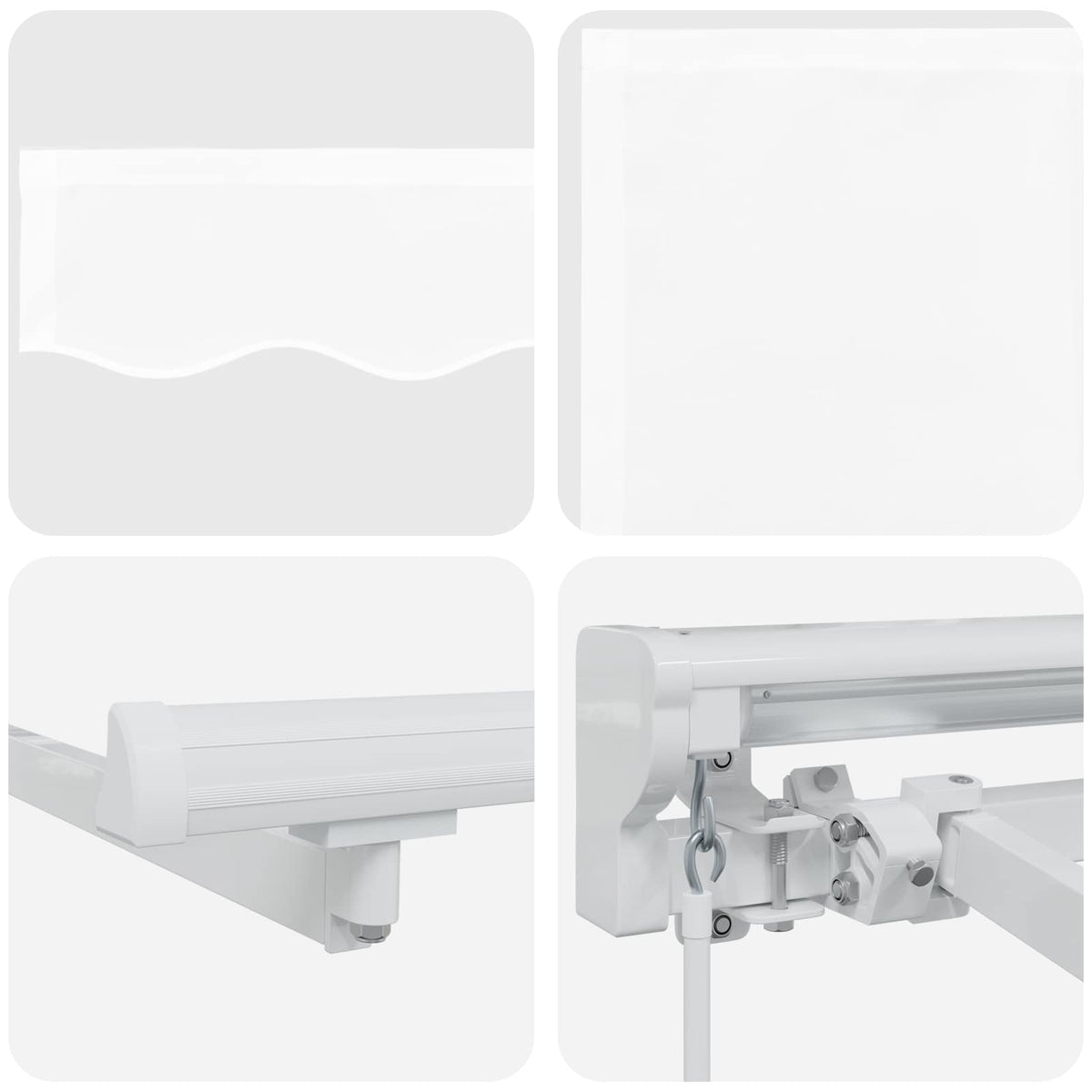vidaXL Manual Retractable Awning White 4.5 x 3.5 m 6