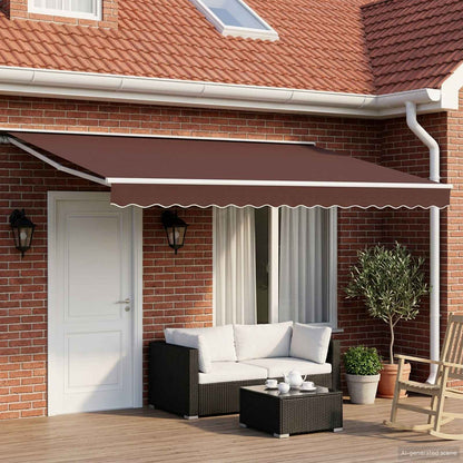 vidaXL Manual Retractable Awning Brown 5 x 3 m 1