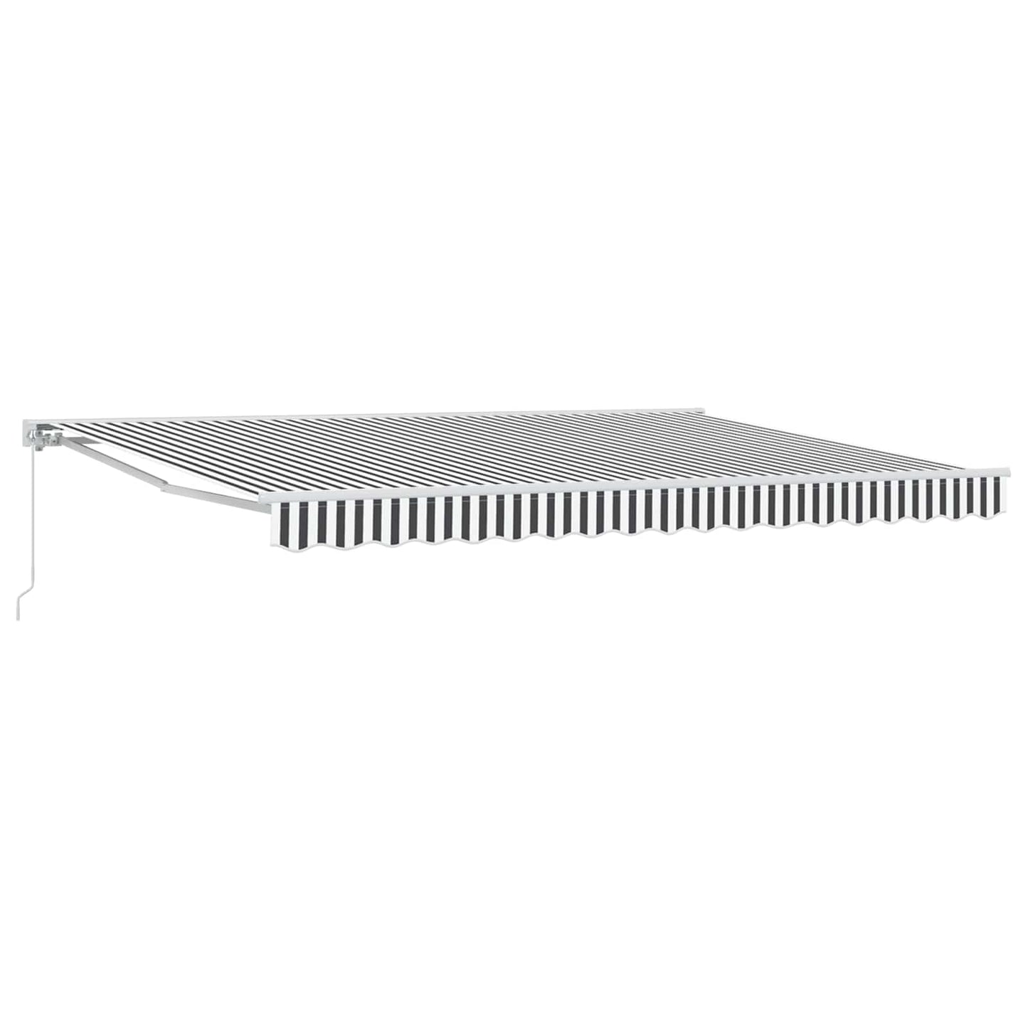 vidaXL Manual Retractable Awning Anthracite and White 5 x 3 m 2