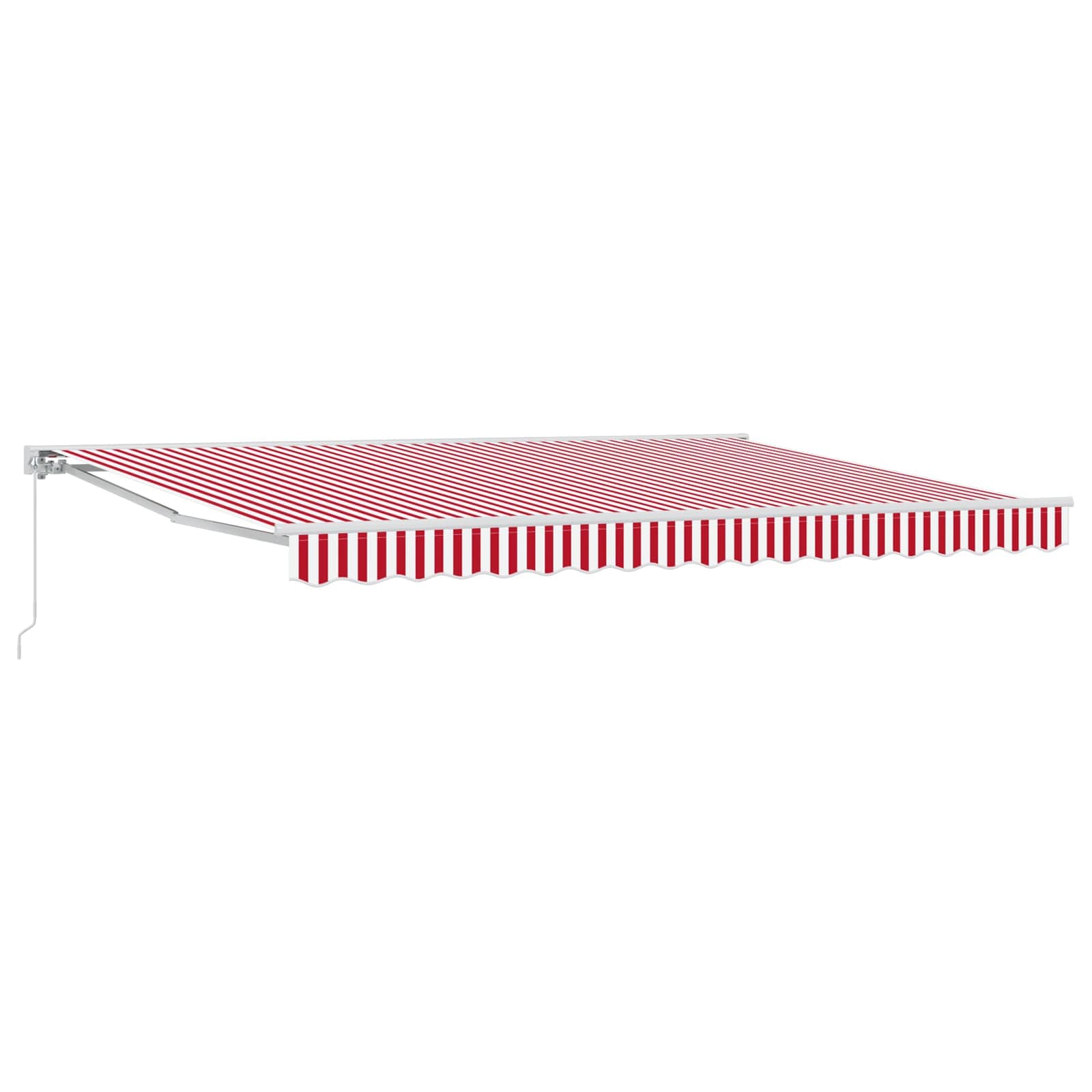 vidaXL Manual Retractable Awning Red and White 5 x 3 m 2