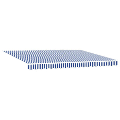 vidaXL Manual Retractable Awning Blue and White 5 x 3.5 m 4
