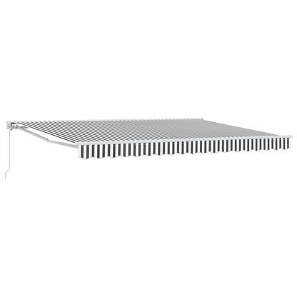 vidaXL Manual Retractable Awning Anthracite and White 5 x 3.5 m 2