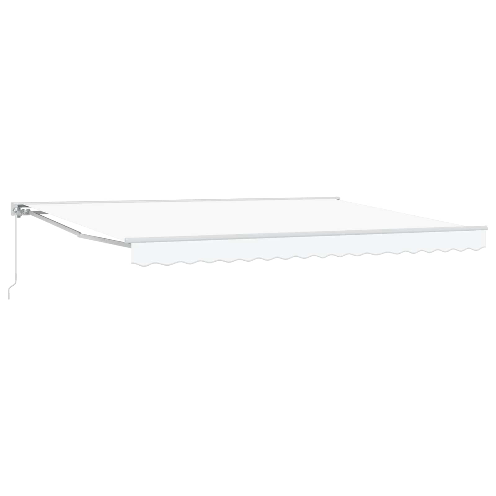 vidaXL Manual Retractable Awning White 5 x 3.5 m 2