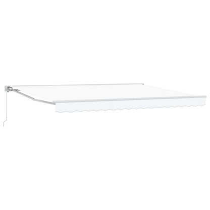 vidaXL Manual Retractable Awning White 5 x 3.5 m 2