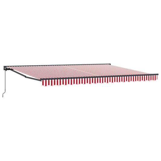 vidaXL Manual Retractable Awning Red and White 4 x 3.5 m 2