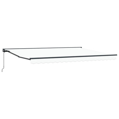 vidaXL Manual Retractable Awning White 4 x 3.5 m 2