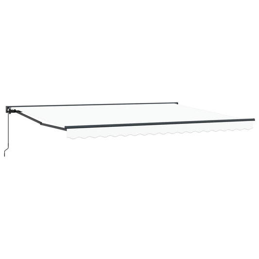 vidaXL Manual Retractable Awning White 4 x 3.5 m 2