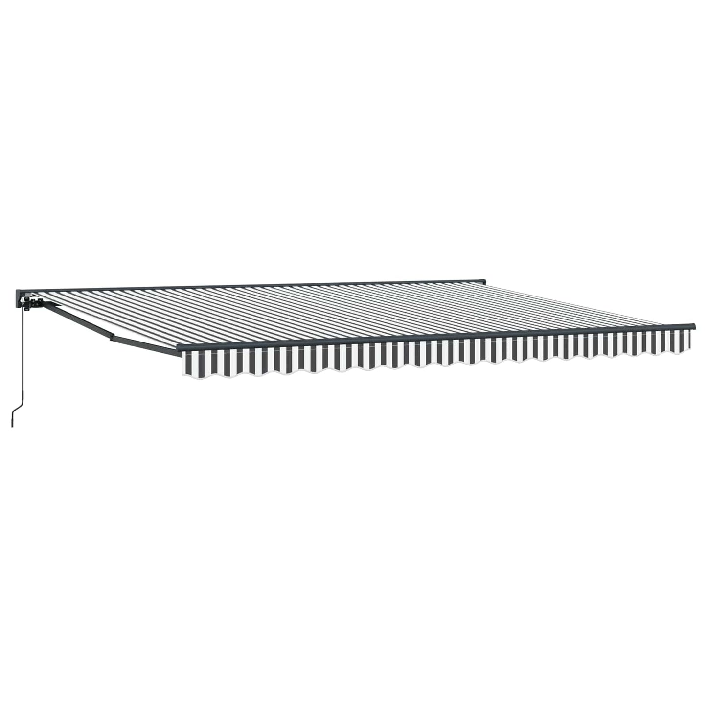 vidaXL Manual Retractable Awning Anthracite and White 4.5 x 3.5 m 2