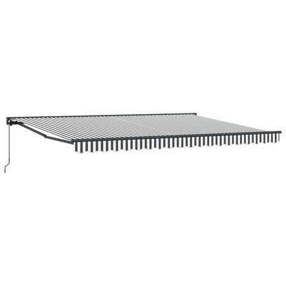 vidaXL Manual Retractable Awning Anthracite and White 4.5 x 3.5 m 2