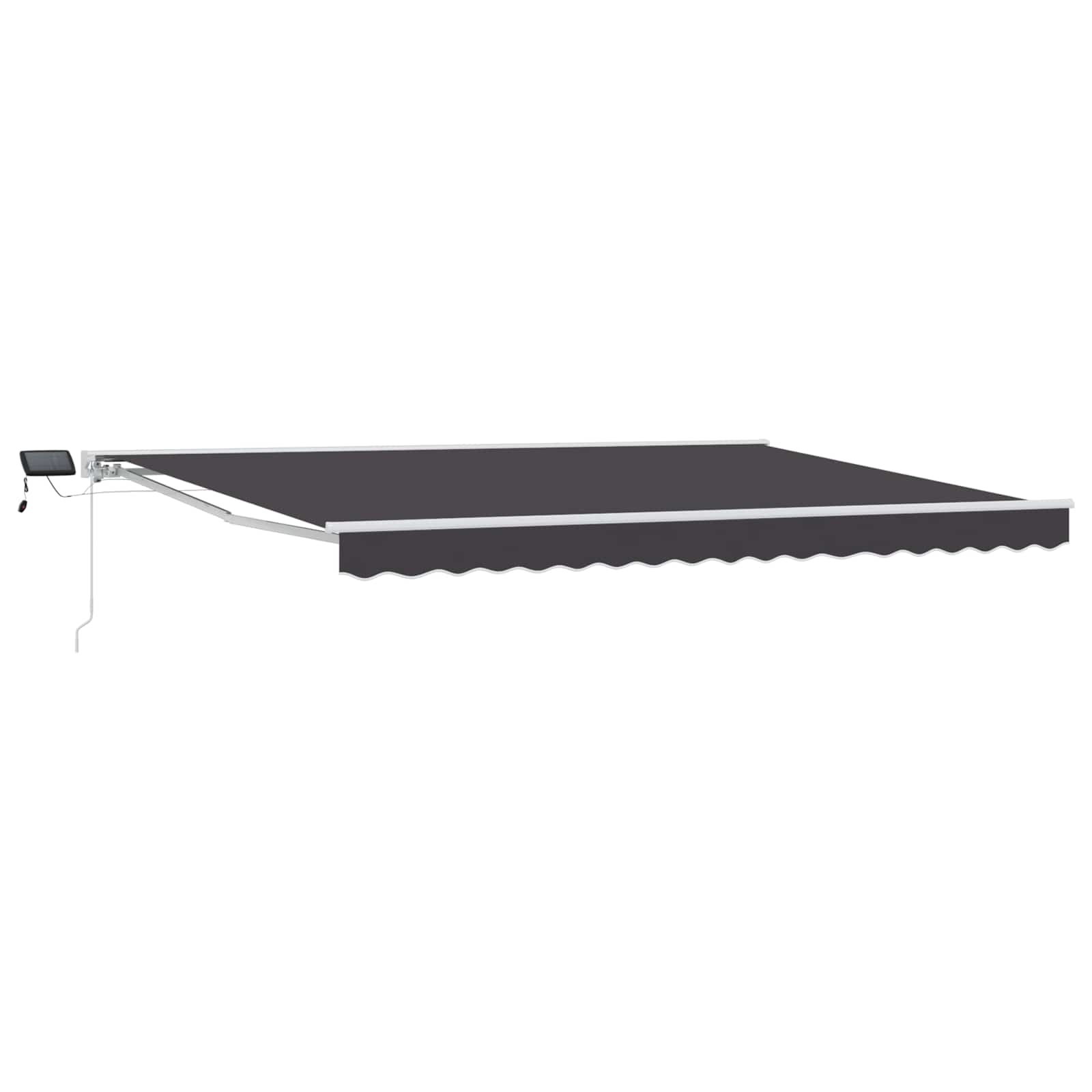 vidaXL Manual Awning Frame with LEDs White and Anthracite 4.5 x 3.5 m 2