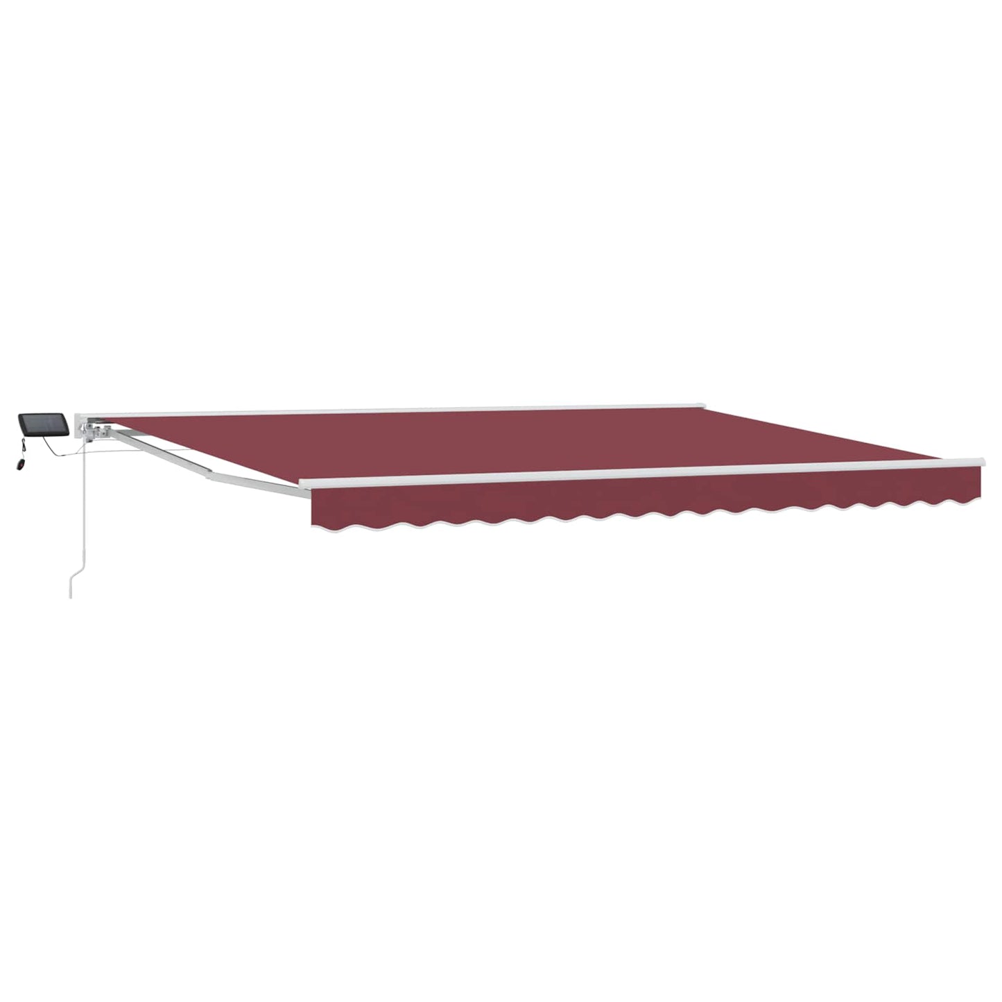 vidaXL Manual Awning Frame with LEDs Burgundy and White 4.5 x 3.5 m 2